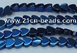 CHE1004 15.5 inches 6*6mm heart plated hematite beads wholesale