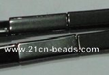 CHE290 15.5 inches 6*16mm rectangle double drilled hematite beads wholesale