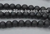 CHE402 15.5 inches 4mm round matte hematite beads wholesale