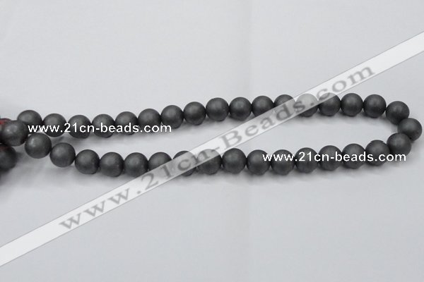 CHE405 15.5 inches 10mm round matte hematite beads wholesale