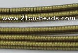 CHE671 15.5 inches 1*2mm tyre matte plated hematite beads