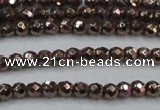 CHE691 15.5 inches 2mm faceted round plated hematite beads