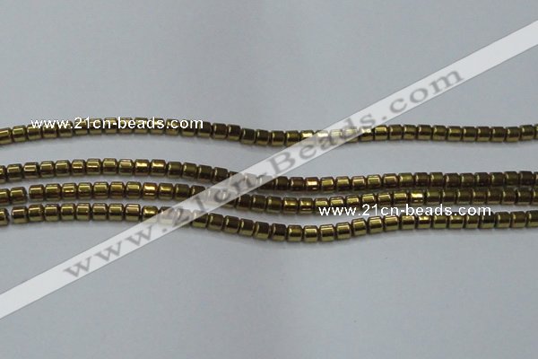 CHE776 15.5 inches 2*2mm drum plated hematite beads wholesale