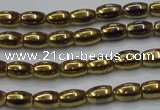 CHE795 15.5 inches 3*5mm rice plated hematite beads wholesale
