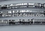 CHE833 15.5 inches 1*3mm hexagon plated hematite beads wholesale