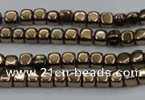 CHE862 15.5 inches 3*3mm dice platedhematite beads wholesale