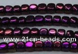 CHE870 15.5 inches 4*4mm dice platedhematite beads wholesale