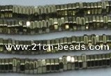 CHE913 15.5 inches 1*2mm hexagon plated hematite beads wholesale