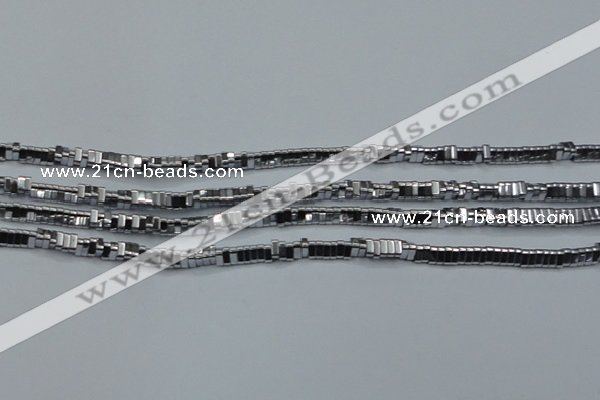 CHE918 15.5 inches 1*3mm triangle plated hematite beads wholesale
