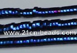 CHE934 15.5 inches 1*2*3mm oval plated hematite beads wholesale