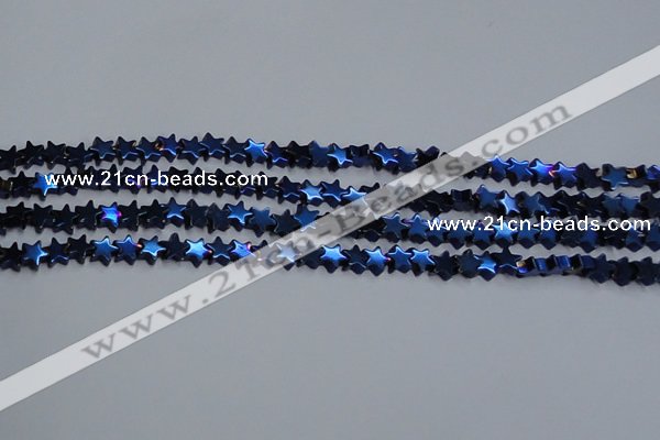 CHE951 15.5 inches 6mm star plated hematite beads wholesale
