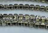 CHE982 15.5 inches 4*4mm plated hematite beads wholesale