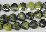 CHG12 15.5 inches 10*10mm heart yellow turquoise beads wholesale