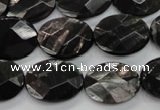 CHS15 15.5 inches 15*20mm faceted oval natural hypersthene beads