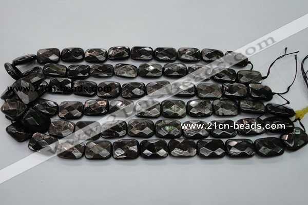 CHS37 15.5 inches 13*18mm faceted rectangle natural hypersthene beads
