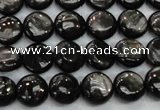 CHS60 15.5 inches 10mm flat round natural hypersthene beads
