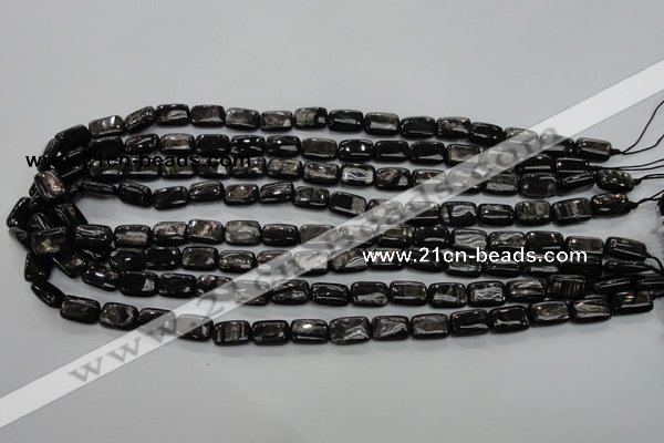 CHS88 15.5 inches 8*12mm rectangle natural hypersthene beads
