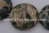 CIJ48 15.5 inches 30mm flat round impression jasper beads wholesale