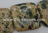 CIJ58 15.5 inches 30*30mm square impression jasper beads wholesale
