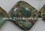 CIJ65 15.5 inches 30*30mm diamond impression jasper beads wholesale
