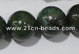 CIS05 15.5 inches 14mm round green iron stone beads wholesale