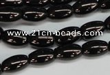 CJB53 15.5 inches 10*16mm rice natural jet gemstone beads