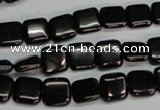 CJB58 15.5 inches 10*10mm square natural jet gemstone beads