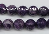 CJJ15 15.5 inches 12mm faceted round dyed lucky jade beads