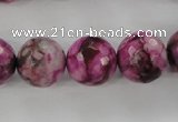CJJ26 15.5 inches 14mm faceted round dyed lucky jade beads