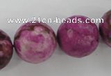 CJJ29 15.5 inches 20mm faceted round dyed lucky jade beads