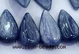 CKC819 15 inches 10*20mm - 12*25mm flat teardrop blue kyanite beads