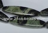 CKJ20 15.5 inches 10*40mm faceted rice kambaba jasper beads wholesale