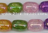 CKQ172 15.5 inches 13*18mm drum AB-color crackle quartz beads