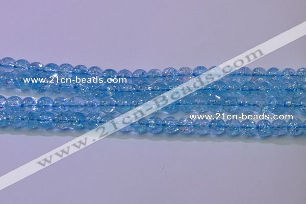 CKQ361 15.5 inches 6mm round dyed crackle quartz beads