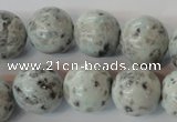 CKW05 15.5 inches 14mm round kiwi jasper gemstone beads