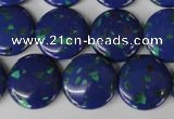 CLA415 15.5 inches 20mm flat round synthetic lapis lazuli beads