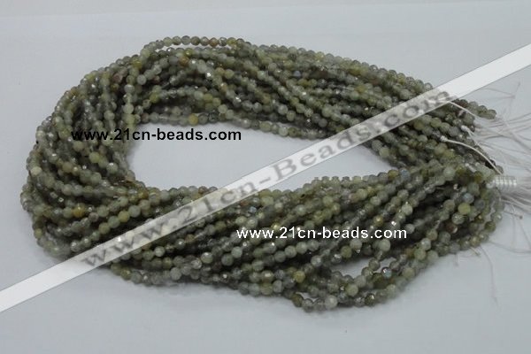 CLB20 15.5 inches 4mm faceted round labradorite gemstone beads