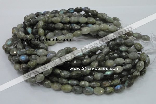 CLB35 15.5 inches 10*14mm faceted rice labradorite gemstone beads