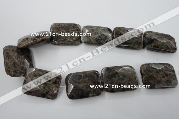 CLB428 15.5 inches 30*40mm faceted rectangle grey labradorite beads