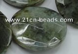 CLB53 15.5 inches 30mm faceted flat round labradorite gemstone beads