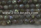 CLB610 15.5 inches 4mm faceted round AB-color labradorite beads
