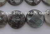 CLB745 15.5 inches 18mm faceted coin labradorite gemstone beads