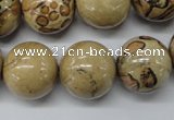 CLD51 15.5 inches 18mm round African leopard skin jasper beads