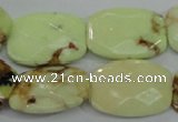 CLE64 15.5 inches 18*25mm faceted rectangle lemon turquoise beads
