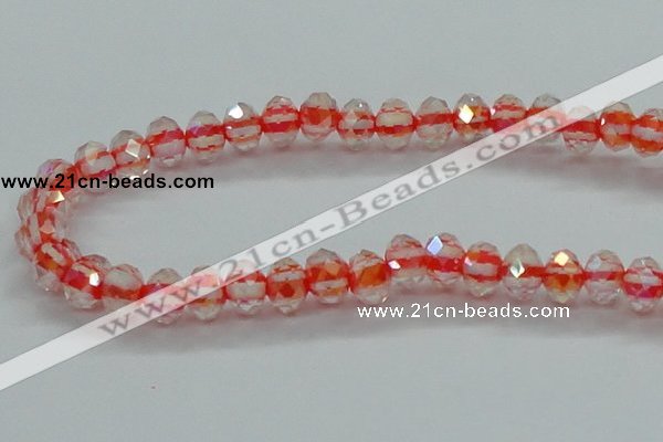 CLG40 14 inches 8*10mm faceted rondelle handmade lampwork beads