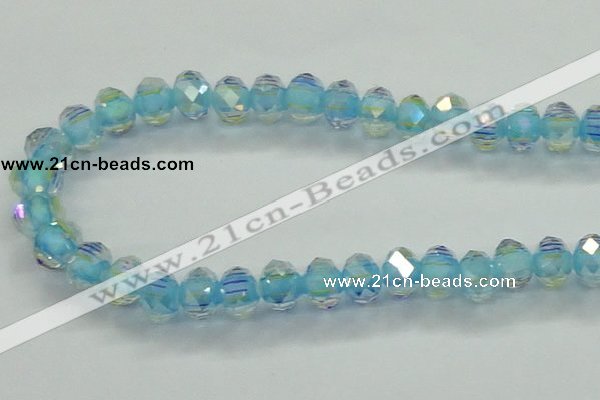 CLG42 14 inches 8*10mm faceted rondelle handmade lampwork beads