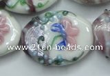 CLG801 15.5 inches 22*28mm oval lampwork glass beads wholesale