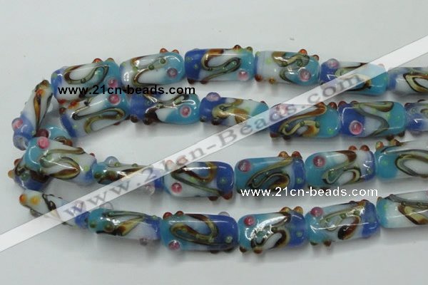 CLG805 15 inches 14*24mm rectangle lampwork glass beads wholesale