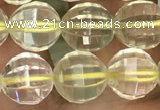 CLQ322 15.5 inches 8mm faceted round natural lemon quartz beads
