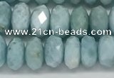 CLR140 15.5 inches 4*8mm faceted rondelle natural larimar beads